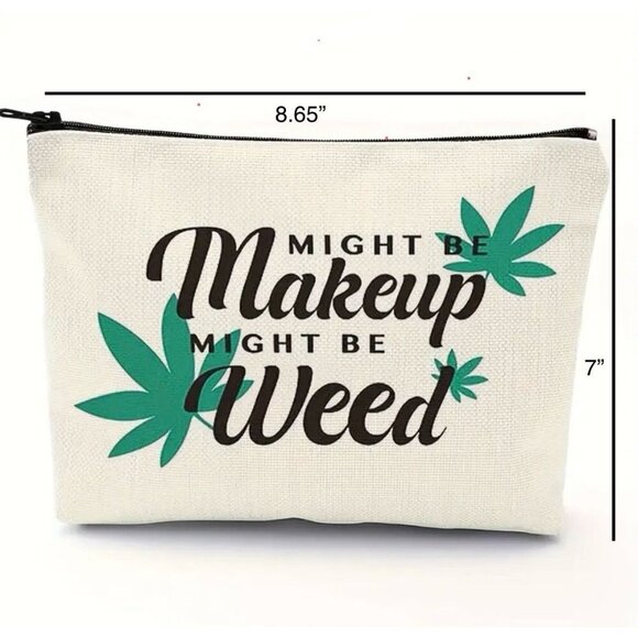 "Makeup/Weed" Canvas Pouch - Picture 3 of 6